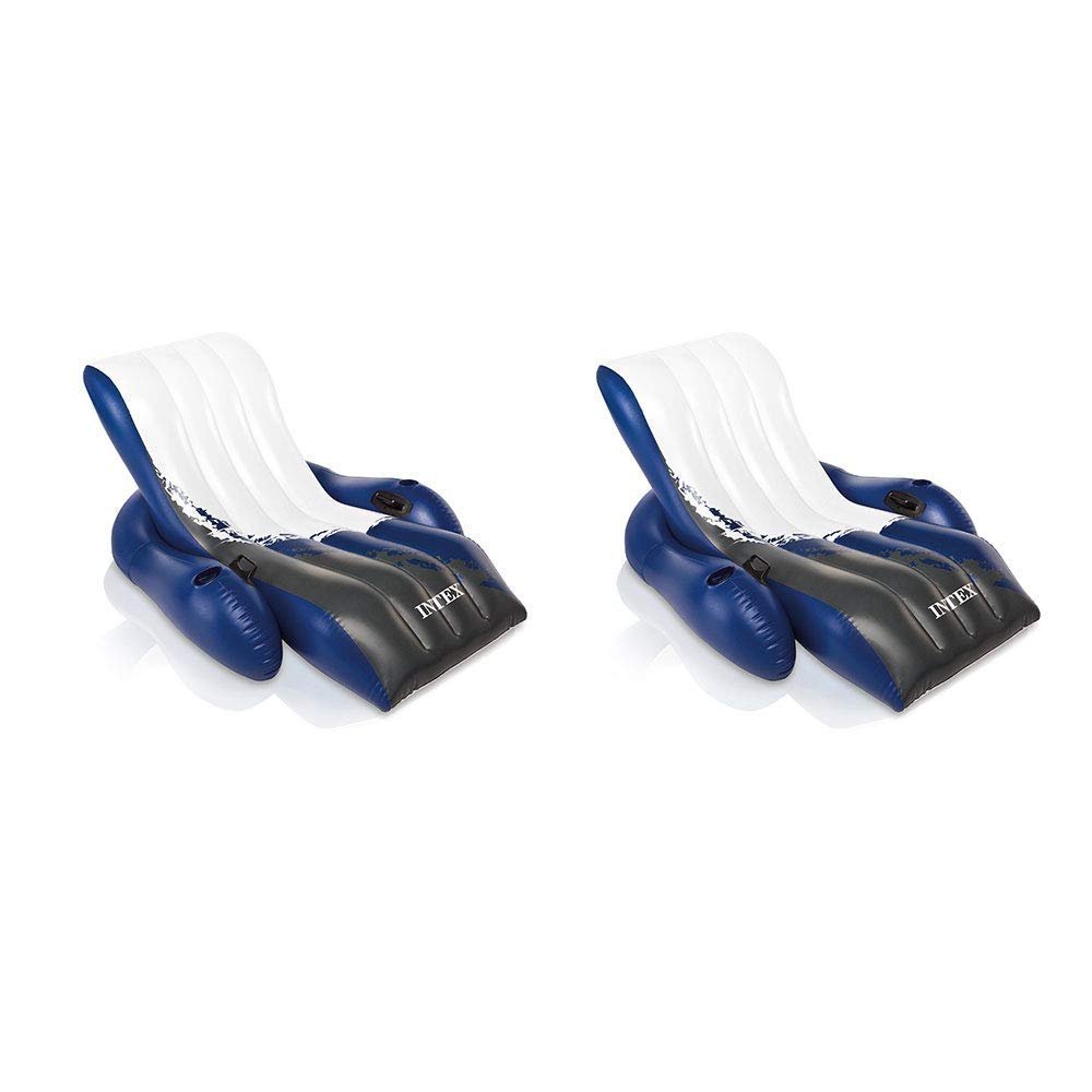 Intex 24ft x 52in Ultra XTR Round Frame Pool, Loungers (2 Pack), Floating Cooler - Image 7
