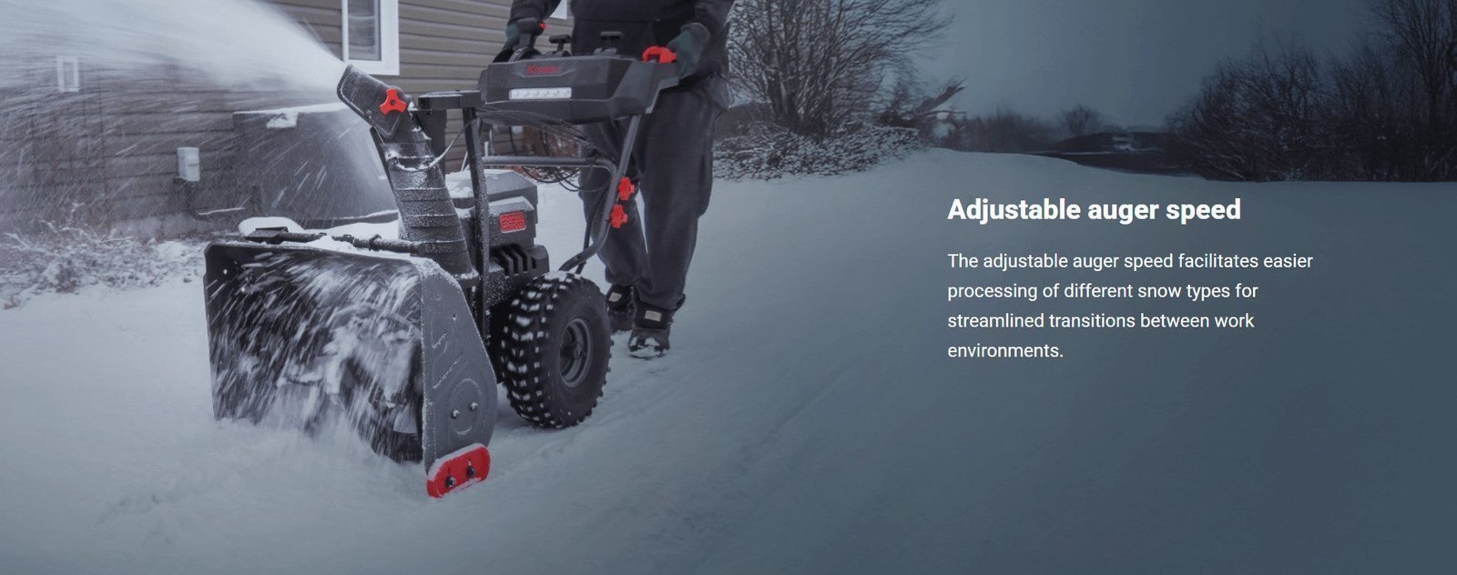 Kress KG471 60V 24-Inch 2-Stage Cordless Snow Thrower Kit (4×5Ah Batteries & Charger) - Image 9